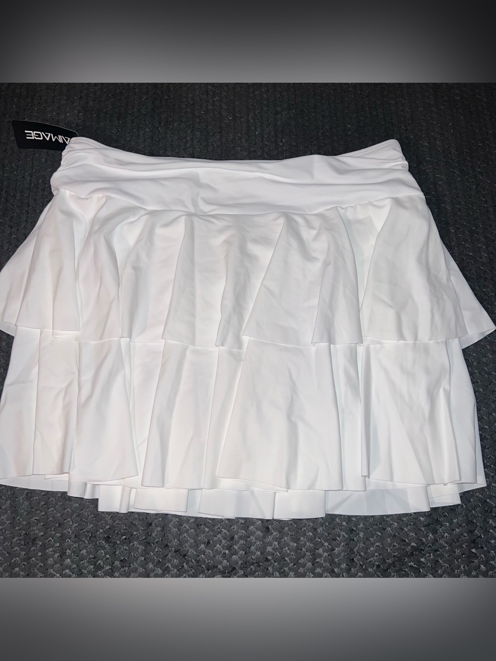 White Pleated Tiered Women’s swim Skirt